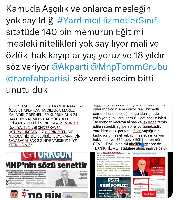 657 tabi Devlet memuru olan  #YardımcıHizmetlerSınıfı personelinin mali ve özlük haklarını vermek için kanuni düzenleme yapmak yerine memura memurluğunu ispatla diye ünvan ve görevde yükselme sınavına sokmak
Mülakatta elemek yanlış değilmi @Akparti @MhpTbmmGrubu @herkesicinCHP