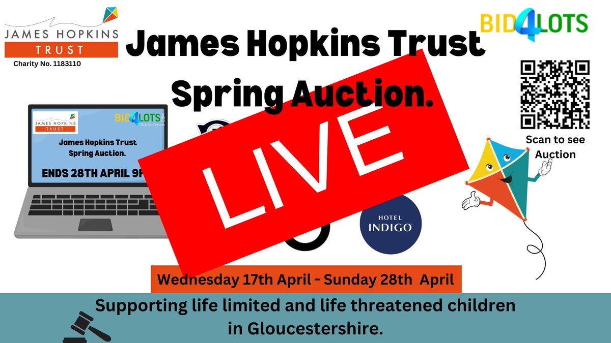 TODAY IS THE LAST DAY!!! bid4lots.com/catalogue.cgi?…... #MakingMagicMemories #JHT #JamesHopkinsTrust #KitesCorner #NursingRespiteCare #Gloucestershire #Charity #ChildrensHospice