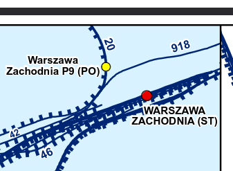 Aha, wewnętrznie na PKP PLK Warszawa Zachodnia Peron 9 to cały czas osobny przystanek osobowy, czyli chyba jedyne miejsca gdzie to jest traktowane jako całość razem z Warszawą Zachodnią to Portal Pasażera i część informacji stacyjnych XD