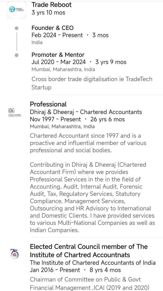 lalitmali03's tweet photo. Confirmed through LinkedIn, owner of the said firm is a Active CCM.

I hope now #ICAI will take some action against such firm to ensure work could have done as per applicable guidance, rules and PJ. https://t.co/rnlQ50V4Wz