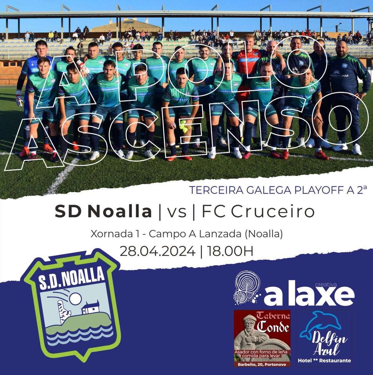 a_laxe's tweet photo. ✨Hoxe xoga o ascenso unha equipa coa que levamos traballa do todo o ano. Todas as sortes SD Noalla! E para a semana ide animalos 💪🏽 https://t.co/KyFoAleSZ9