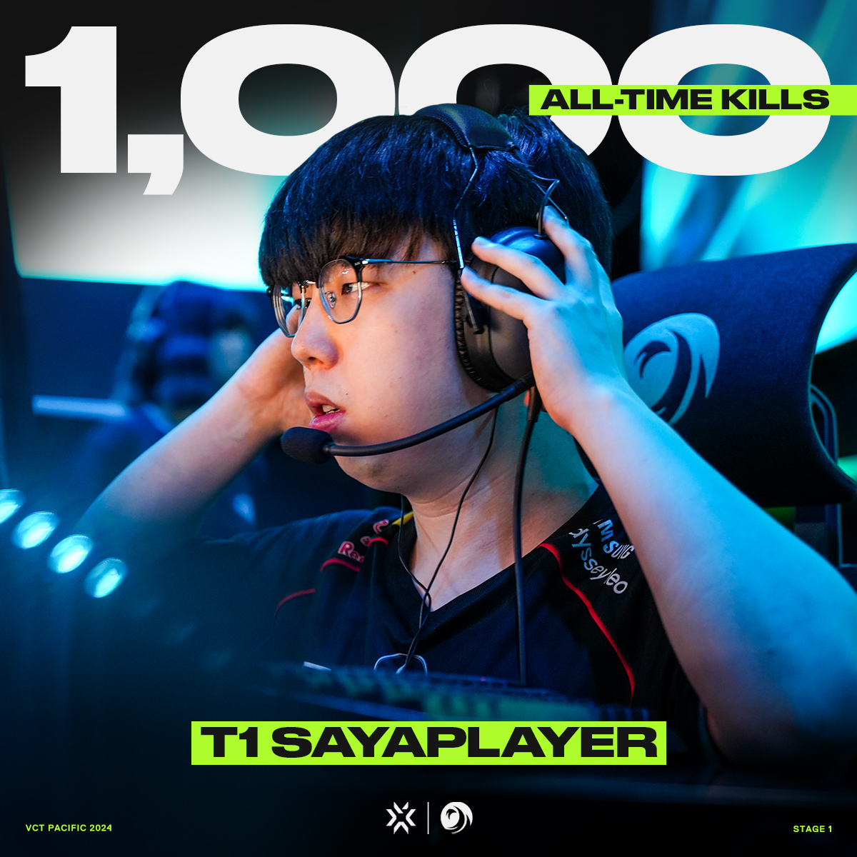 Another one joins the 1,000 kill club of #VCTPacific. Congratulations to @Sayaplayer for hitting the milestone!