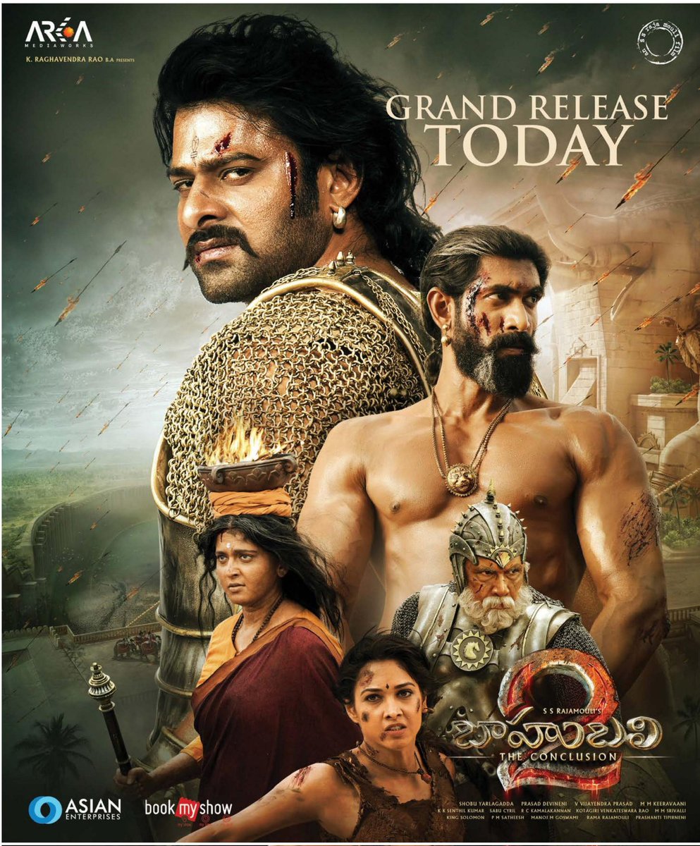 MoviesUpdatez's tweet photo. #7YrsForIndianIHBaahubali2

Hyd, Sudarshan35 63 Days Run. Replaced With #Jayadev 

RTC X-Roads Closing Gross 3,64,18,146

#Prabhas @MsAnushkaShetty @RanaDaggubati @meramyakrishnan @mmkeeravaani @DOPSenthilKumar @Shobu_ @arkamediaworks 

A Film By @ssrajamouli #Baahubali2 https://t.co/EvaqdO3oaP