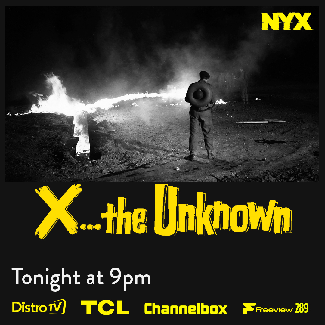 It rises from 2000 miles below the earth to melt everything in its path! @hammerfilms Sundays continue at 9pm on NYX, first sci-fi shocks in X...The Unknown then at 11pm Peter Cushing is the mad Baron in The Curse of Frankenstein.
@FreeviewTV 289 @ChannelboxTV @DistroTV…