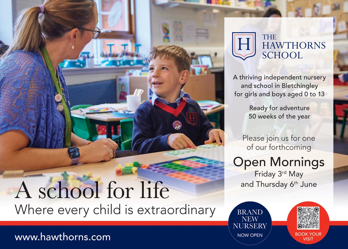Open days at @HawthornsSchool are an opportunity to observe first-hand the warm and nurturing relationships which underpin the quality learning and care at the heart of the school. Upcoming whole school open events are on: 3rd May 6th June hawthorns.com