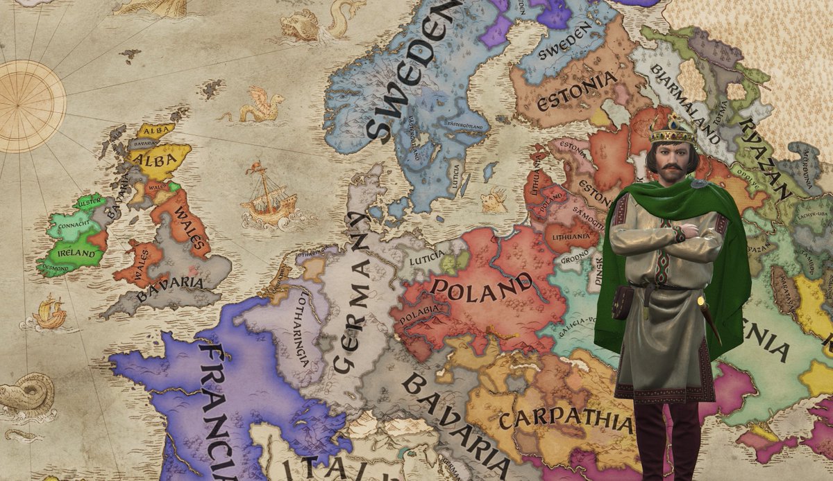STREAM TIME! King Jaspert rules a peaceful Poland, his focus on increasing the economy and culture of his realm. But medieval Europe is a chaotic place. Can he hold his kingdom together as Europe fights and burns? Join me for @CrusaderKings ! twitch.tv/gariusthebrit