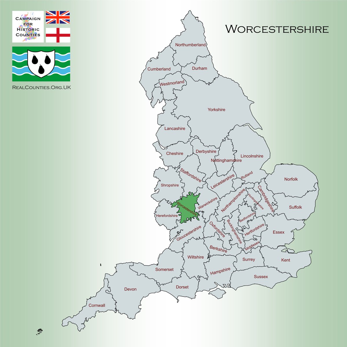 The County of #Worcester is a shire in the Midlands.

#Worcestershire is a mixture of the very rural and the very urban.

In the centre of the shire is the fine cathedral city of Worcester, which sits on the banks of the River Severn.

🇬🇧 #HistoricCounties | #RealCounties 🏴󠁧󠁢󠁥󠁮󠁧󠁿