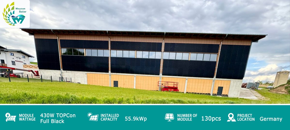 MaysunWindy's tweet photo. Das Wetter ist jetzt schön, perfekt für die Planung neuer Projekte.
TOPCON 430W bifacial glass glass full black solar module.
📷📷📷📷
Maysun Solar: Frau Windy Lee
E: Windy@maysunsolar.eu
WhatsApp: https://t.co/h9IXZuijr7
Pfandrecht: https://t.co/VbC0TIWI3Y
#HJT #IBC #TOPCON https://t.co/ciUzQLFCko