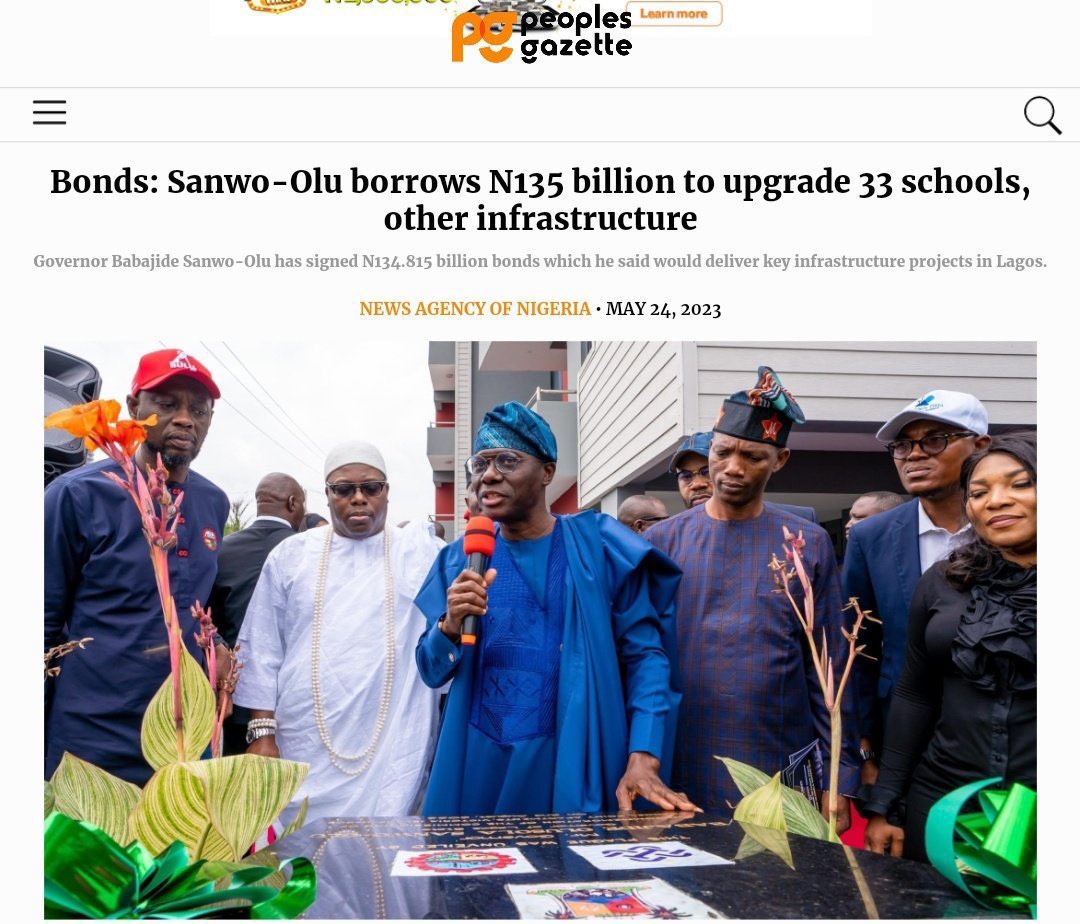 This is why @jidesanwoolu is my man. Such a huge investment in education.  Ehen, since it’s almost a year, can someone show us these upgraded 33 schools? Let us pepper these Obidients. Harry we will teach you lesson. #TinubuLagosRoadSeries