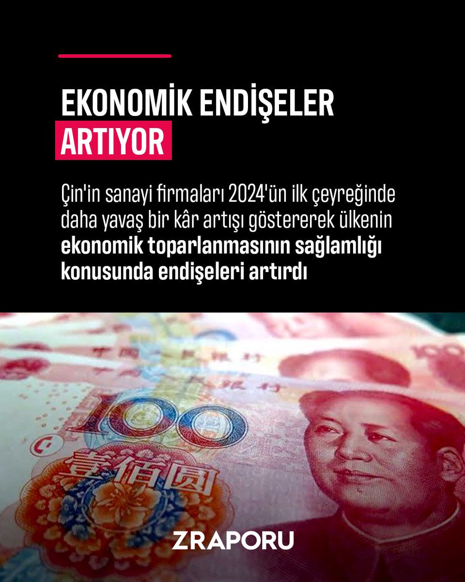 🇨🇳 Çin’in sanayi firmaları 2024’ün ilk çeyreğinde daha yavaş bir kâr artışı göstererek ülkenin ekonomik toparlanmasının sağlamlığı konusunda şüphe uyandırdı