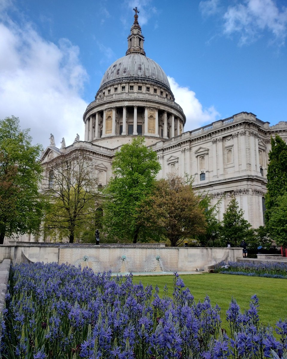 Spring blooms and stunning architecture in the City of London 📍 Festival Gardens, EC4M 8AD next to @StPaulsLondon