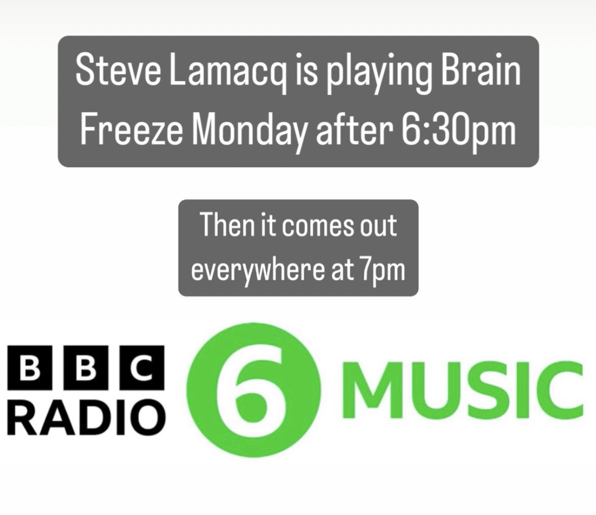 Tomorrow first 📻 play @BBC6Music @nickjdhodgson 🎉 ESH.lnk.to/Brainfreeze