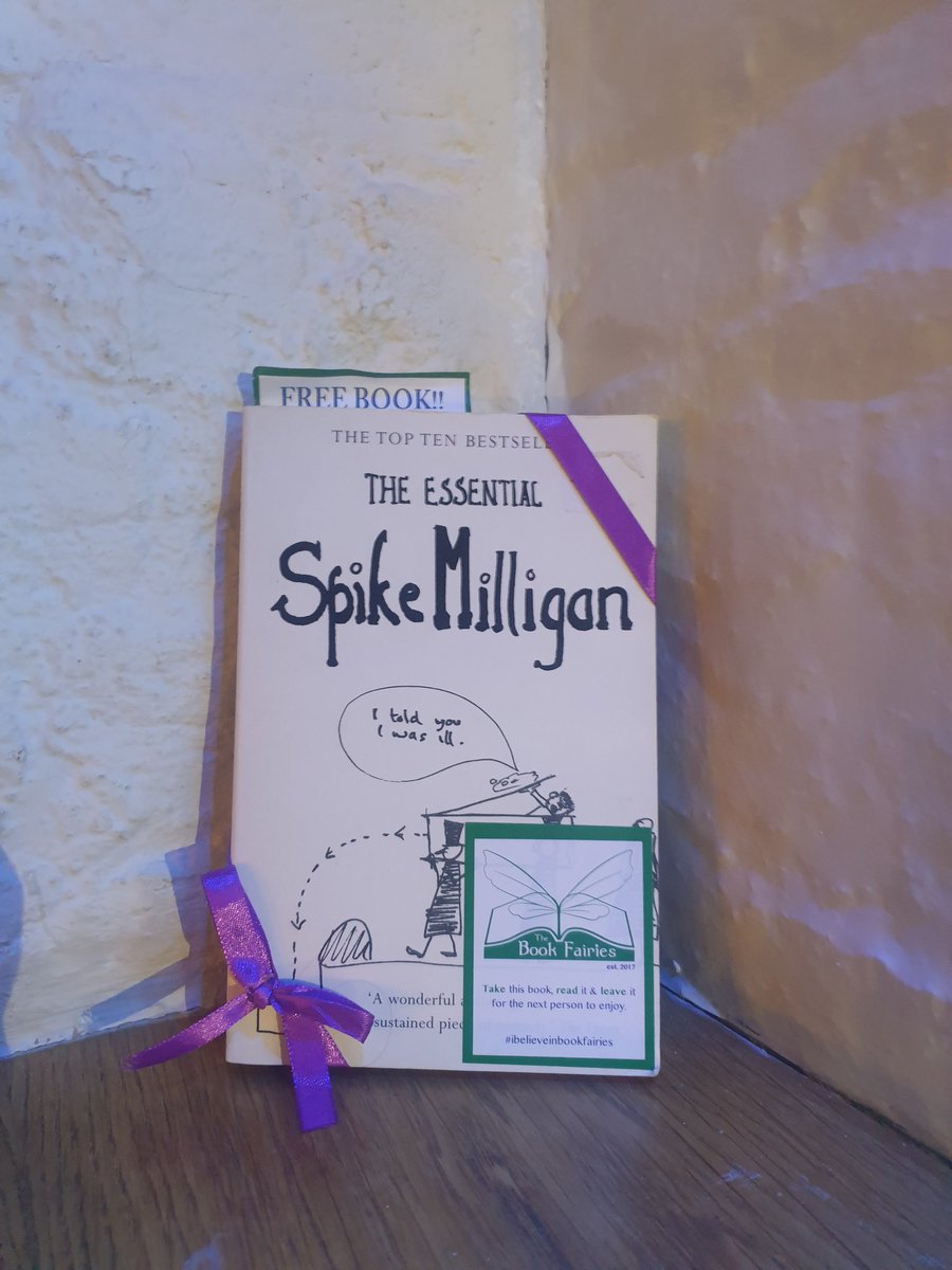 A copy of 'The Essential Spike Milligan' was left at De Baga in Chapel Allerton this weekend. Did you find it? 💚 @the_bookfairies #IBelieveInBookFairies #BookTwitter #SpikeMilligam