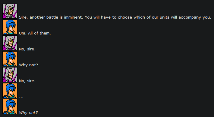 Me having to bench Fire Emblem units I love