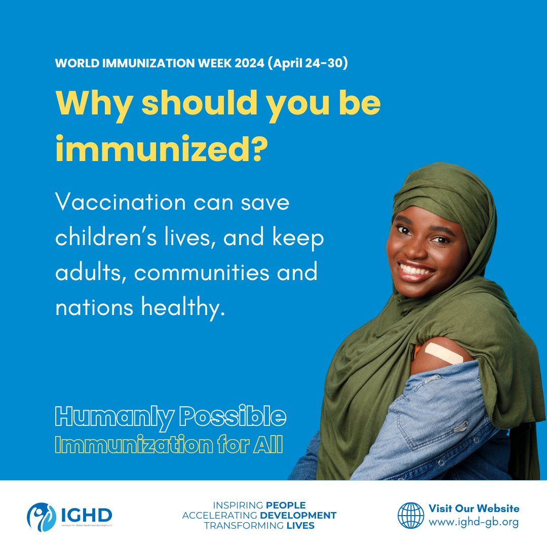 Vaccinations are pivotal in safeguarding public health and promoting wellness. Let's prioritize #immunization to ensure safety and vitality for all. #WIW2024 #WorldImmunizationWeek #VaccinesWork