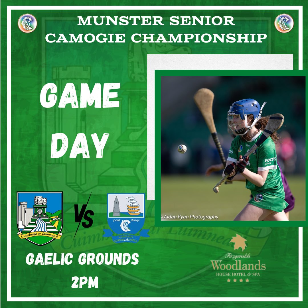 😎 GAME DAY 😎 All roads lead to the Gaelic Grounds today! 💪🏻 Make sure to get in early to see our Seniors take on Waterford in the Munster Championship 💚🤍 Tag us in your photos supporting the girls in the Gaelic Grounds today! Hats, flags and headbands at the ready! 💪🏻🥳