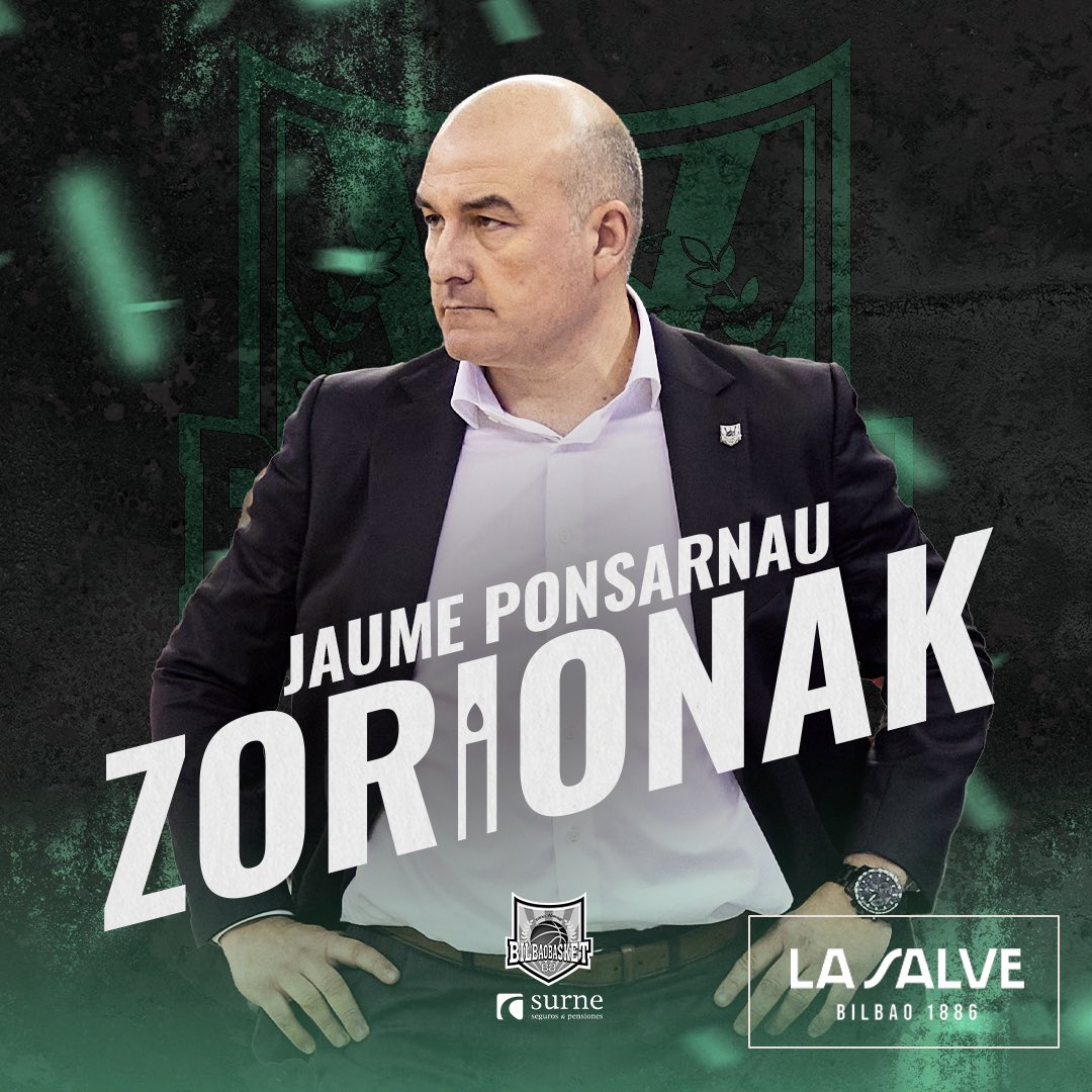 Hoy cumple años nuestro entrenador Jaume Ponsarnau. Zorionak! 😎🖤 Los momentos especiales se brindan con @LaSalveBilbao 🍻