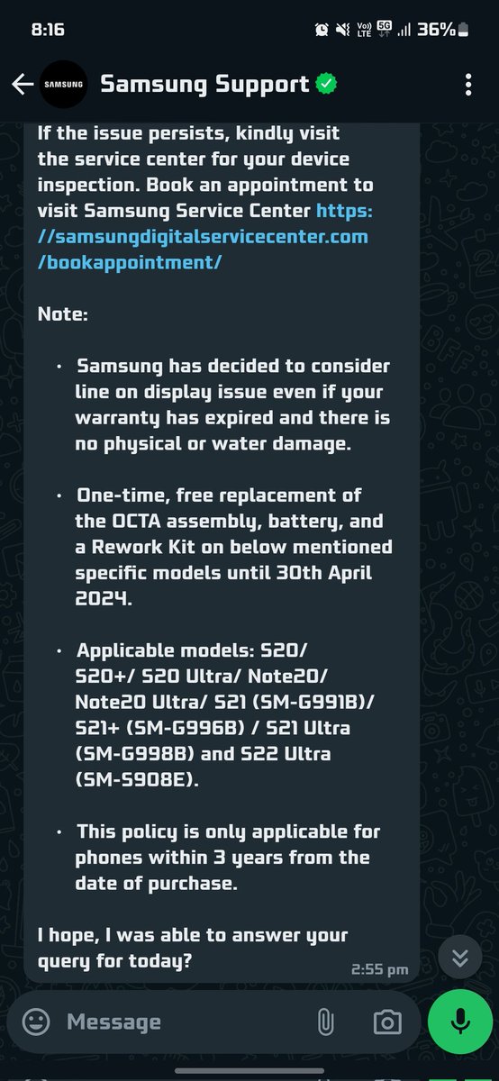 JosephYesudas17's tweet photo. Shame on you @SamsungIndia  for excluding S21FE and giving many other models free replacement for the same issue

Moving to consumer court now

#Samsung #GalaxyS21FE #SamsungIndia #WorstCustomerService https://t.co/8oxqXCQ2U0