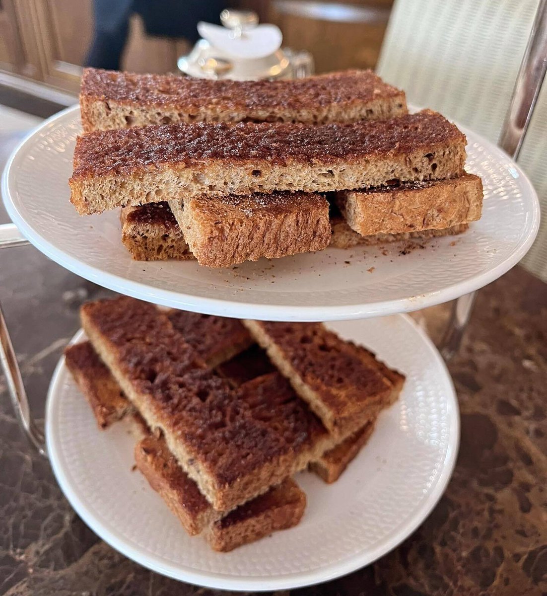 Never play a member of the Bettys kitchen team at Jenga. Thanks to their Cinnamon Toast stacking skills, they always win. 📷 by instagram.com/thehungryholmf…