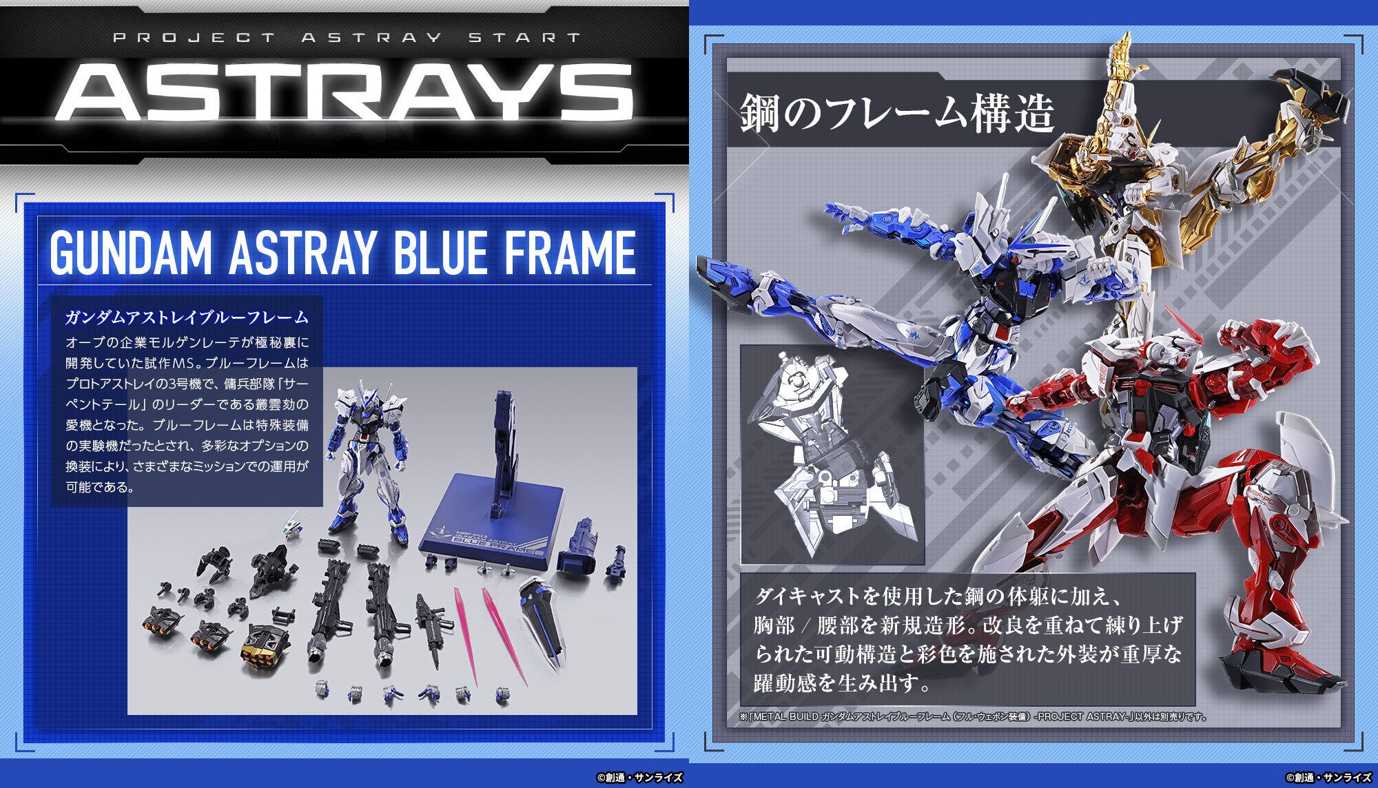 メタルビルド　ガンダムアストレイブルーフレーム　フルウェポン装備　CTM会員限定 CTM会員限定「METAL BUILD ガンダムアストレイブルーフレーム（フル
