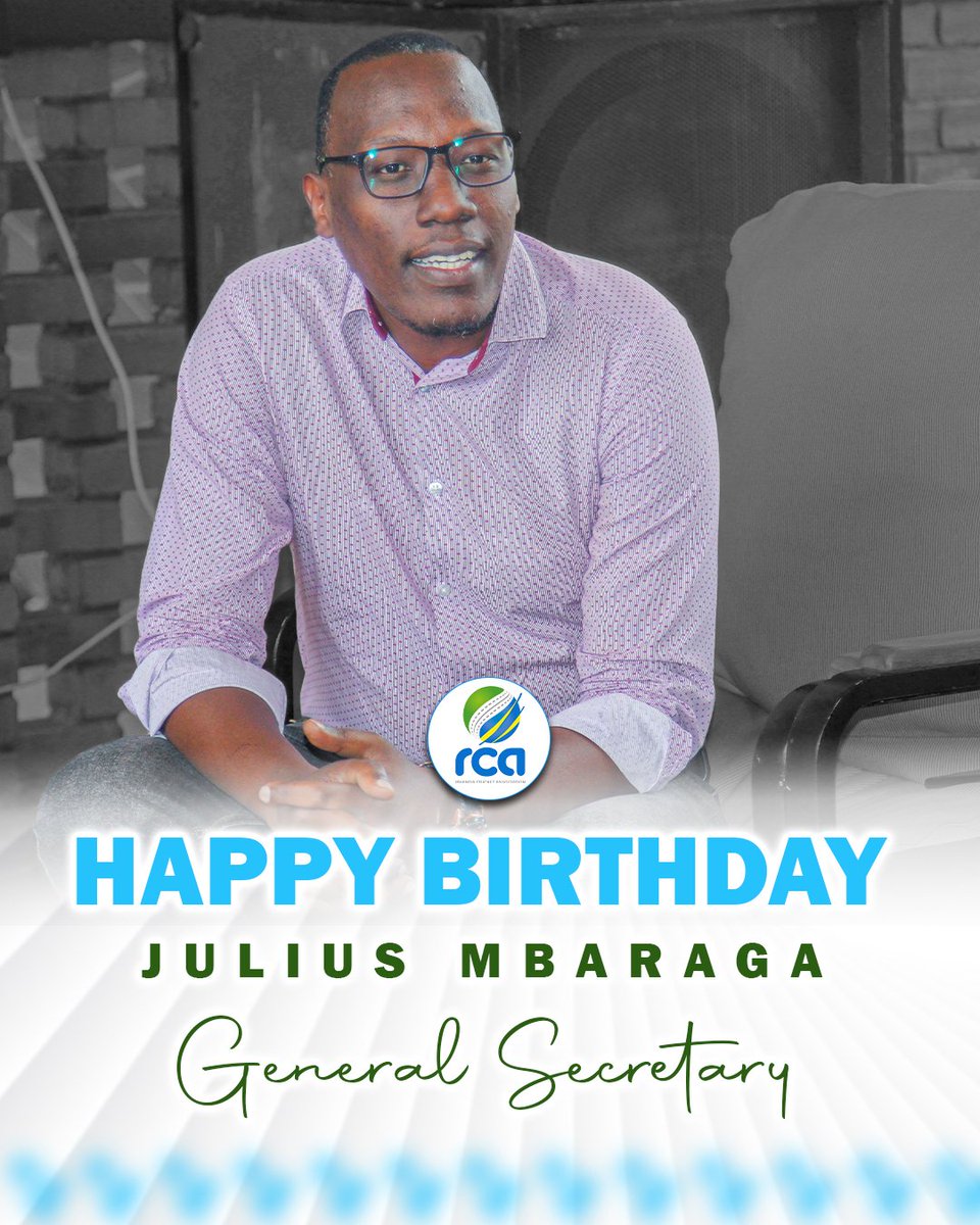 Happy birthday to Julius Mbaraga, our general secretary. Thank you for dedication to Rwanda cricket , and we wish you a day filled with Joy.