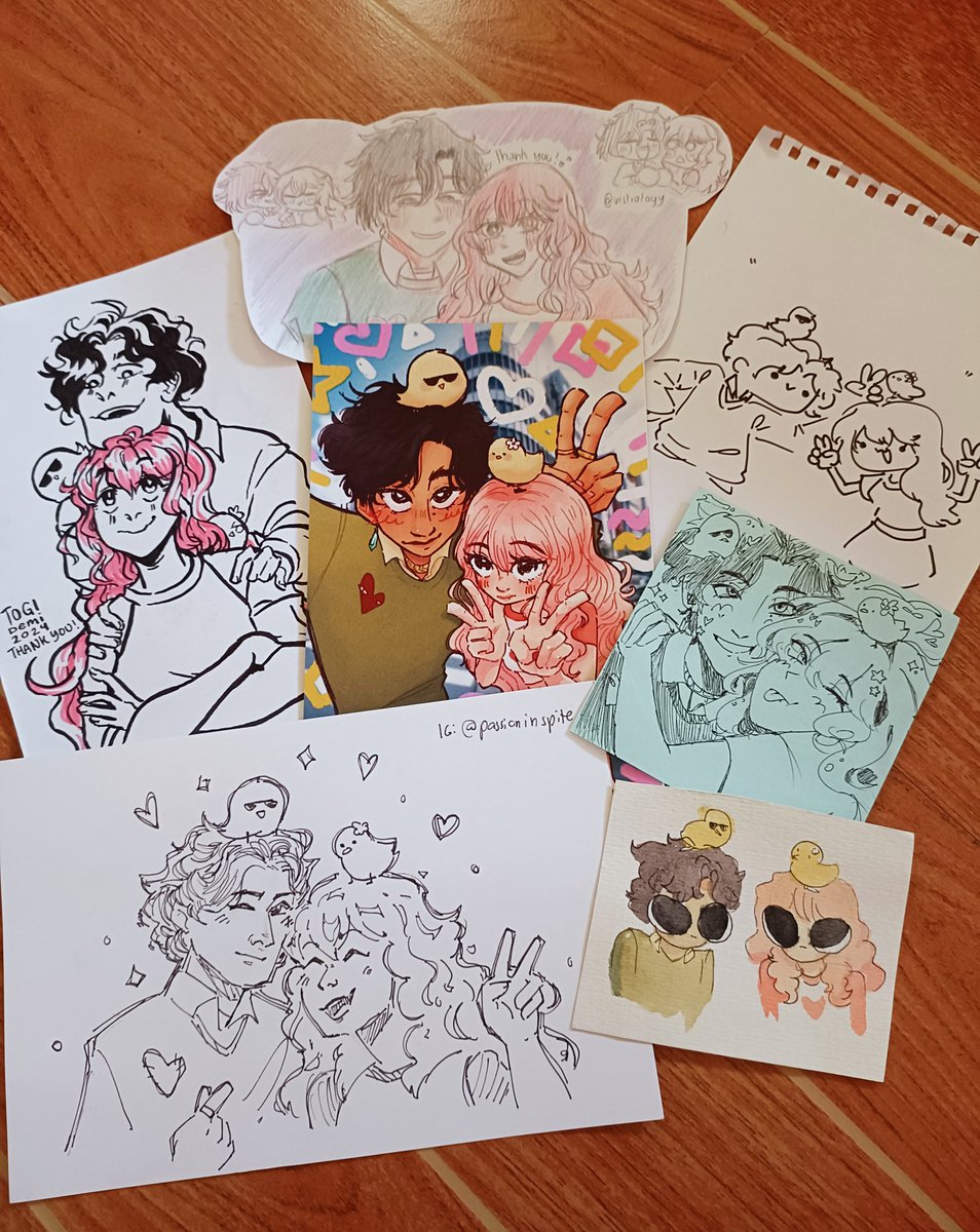 late post but: first time purchasing on the spot comms for my OCs Ash and Keith in #KomiketSouth and the artists did not disappoint!! ๐ฅน๐ซถ๐