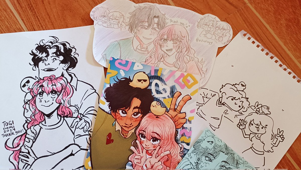 late post but: first time purchasing on the spot comms for my OCs Ash and Keith in #KomiketSouth and the artists did not disappoint!! ๐ฅน๐ซถ๐