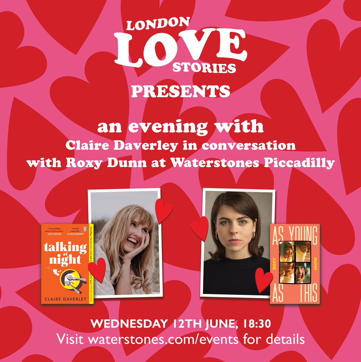 Im hugely looking forward to hosting this event @WaterstonesPicc where I’ll be talking to @ClaireDaverley about her gorgeous, tender, warm, honest, bitter-sweet (I could go on listing adjectives but they still wouldn’t capture the beauty of this book) debut novel #TalkingatNight