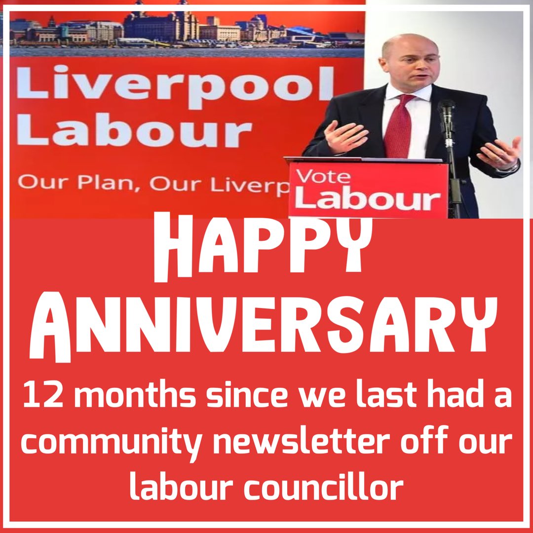 Happy anniversary to the last Labour Newsletter through the letter box here in Everton West now a collector item The incumbent beat me by 47 votes Would be great to show the community what their vote gave them? If we are ‘Lucky’ we may get one in 2027 🥳 #WeDeserveBetter