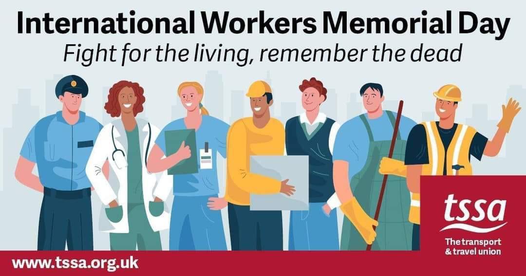 On International Workers' Memorial Day #IWMD let’s honour those who have been injured or who've lost their lives due to unsafe working conditions. Join a union to fight for safer working practices. tuc.org.uk/join-a-union