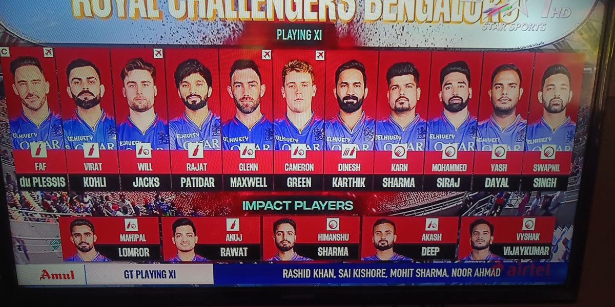 finally found the perfect X1. It's looking fire, hoping for the best outcome #RCBvsGT #RCB #IPL2024