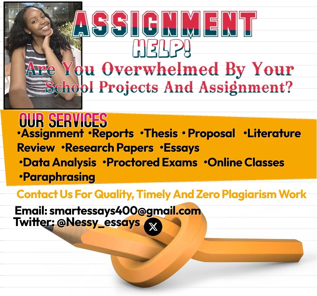 ASSIGNMENT HELP
30% OFF for new clients 
HMU @Nessy_essays
Email: smartessays400@gmail.com

#ASUTwitter #GramFam24 #XULA #aamu  #ncat26 #ncat #pvamu #su26 #xula #asu #FAMU #SU24 #HBCU