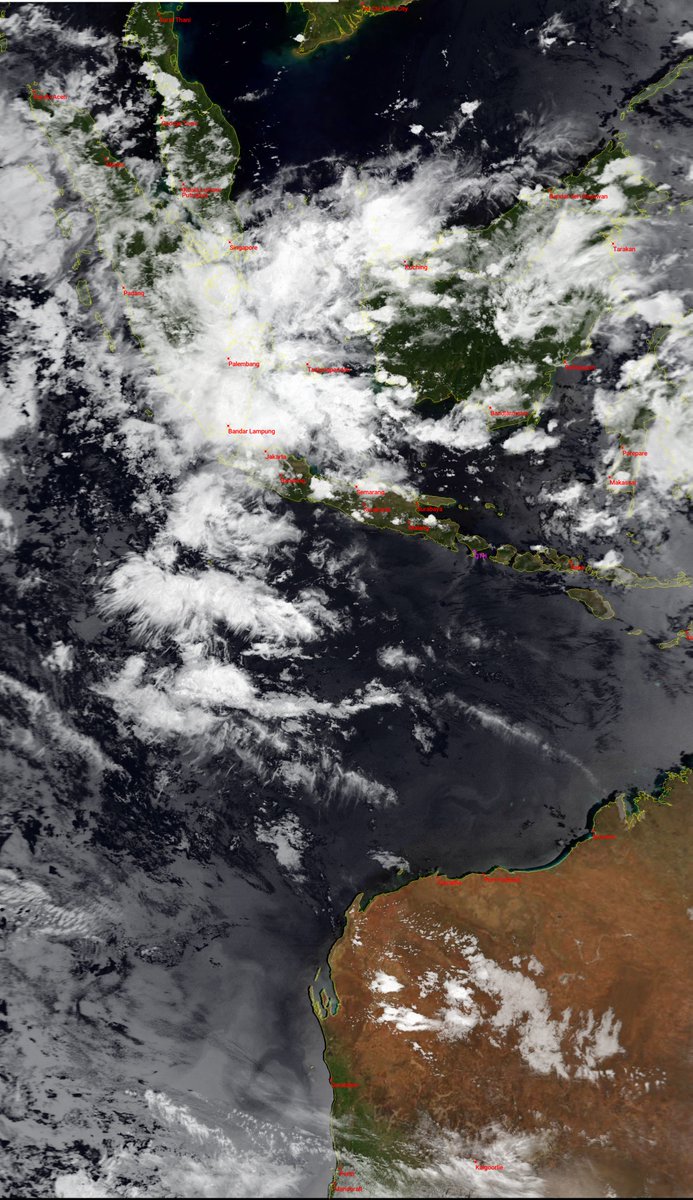 Jutahariadi's tweet photo. METEOR M2-4 #LRPT 07:45 UTC.
#WX #RGB #Composites #MCIR channel 4,5,6. https://t.co/PqR5HB7O5x