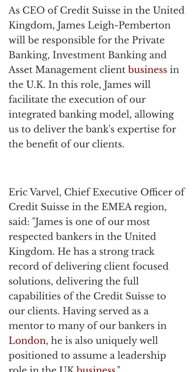 Just one question, is it a conflict of interest having #CreditSuisse as adviser, financer and potential buyer?

'No, completely separate outfits, just share the name, full independent, don't fret'

'They bought it boss!!'

finchannel.com/james-leigh-pe…