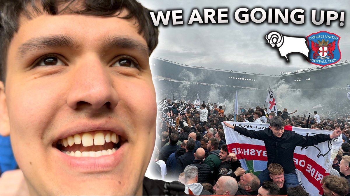 DERBY COUNTY ARE PROMOTED BACK TO THE CHAMPIONSHIP! ➡️youtube.com/watch?v=Wv74vo… DERBY COUNTY 2-0 CARLISLE UNITED *vlog* #DCFC #dcfcfans