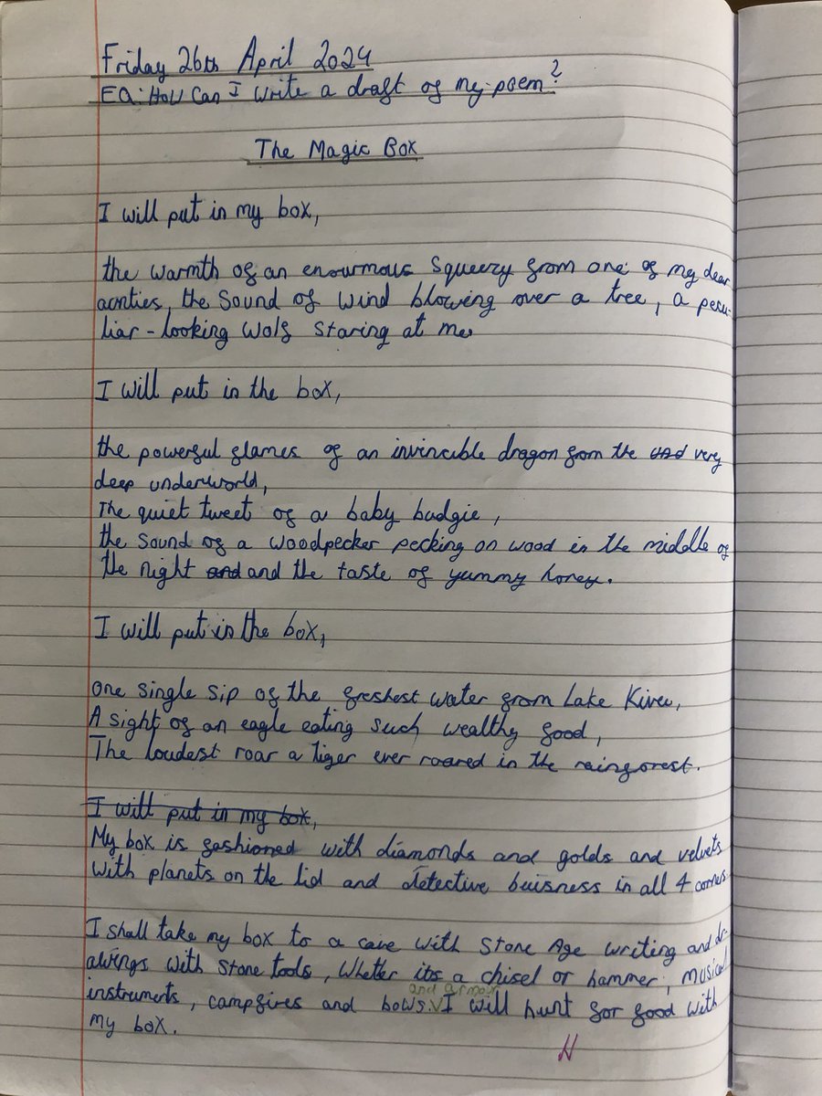 MountStewartSch's tweet photo. 🌟📦 The progress and dedication shown by children in 3J; crafting their own 'Magic Box' poems, inspired by Kit Wright, are truly inspiring! 🎉 And let's not forget the warm hugs from their mothers and the squeezes from their dear aunties. #MagicBox #ChildrensPoetry #KitWright https://t.co/0teD8ODo39