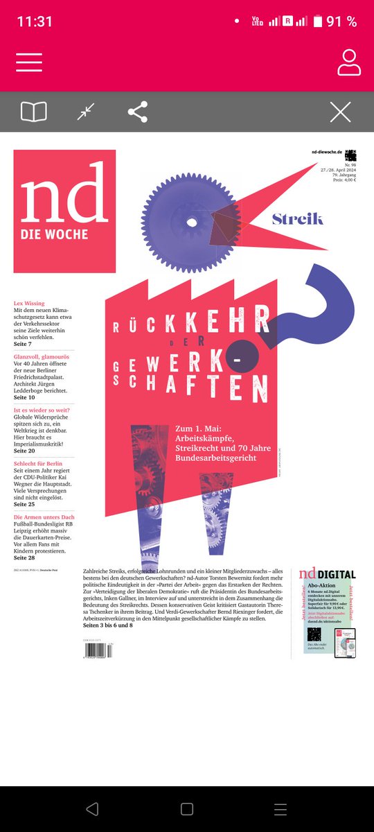 1/ Erster Mai- Spezial des <a href="/ndaktuell/">nd.Aktuell</a>