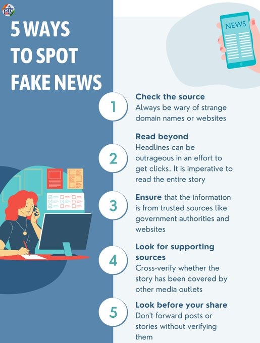 Do you suspect a govt. related news to be Fake ⁉️

Take a look at #PIBFactCheck's guide on how to spot #FakeNews 

OR

Send us your queries and we will FactCheck them: 
📱+918799711259
📧factcheck@pib.gov.in