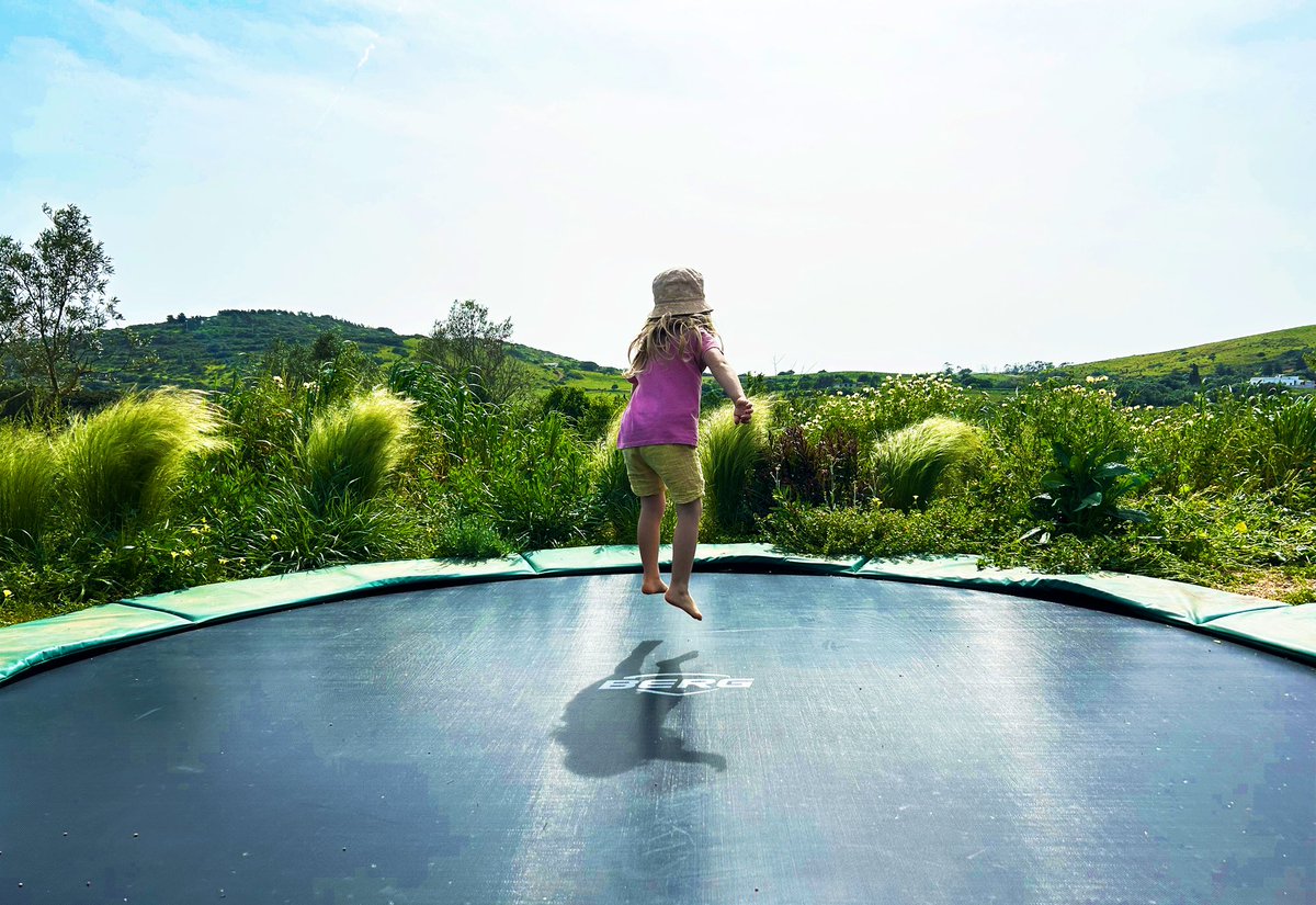 if your trampoline isn’t perfectly ground leave surrounded by grasses, wildflowers and overlooking the countryside you’re ngmi jokes aside this setup was so much work but am stupid happy with how it turned out so far