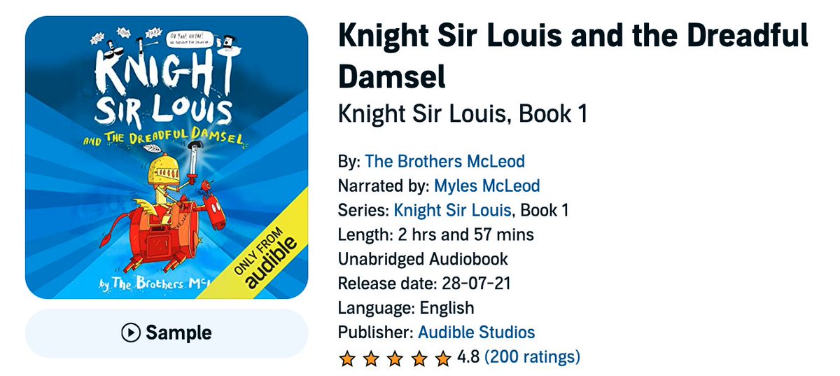 BOOM! Book one hits 200 ratings (averaging 4.8/5) on Audible. audible.co.uk/series/Knight-… #KnightSirLouis