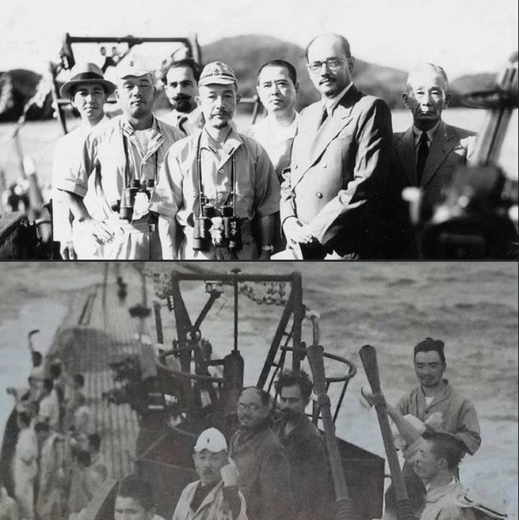 anujdhar's tweet photo. Rare pics taken on the Japanese submarine following the transfer. https://t.co/z58BgjzOFw