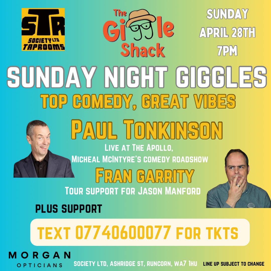 The_giggleshack's tweet photo. ‼️Tonight in Funcorn‼️

👀 Looking for something to do tonight?

🤩 The Giggle The Giggle Shack Comedy Night is at Society Ltd with an absolutely cracking line up

🎟 Tickets are only £10

📱Txt 07740600077, pay on the door  or click ⬇️

https://t.co/27yjcKaA9f https://t.co/wh3FeWsg11