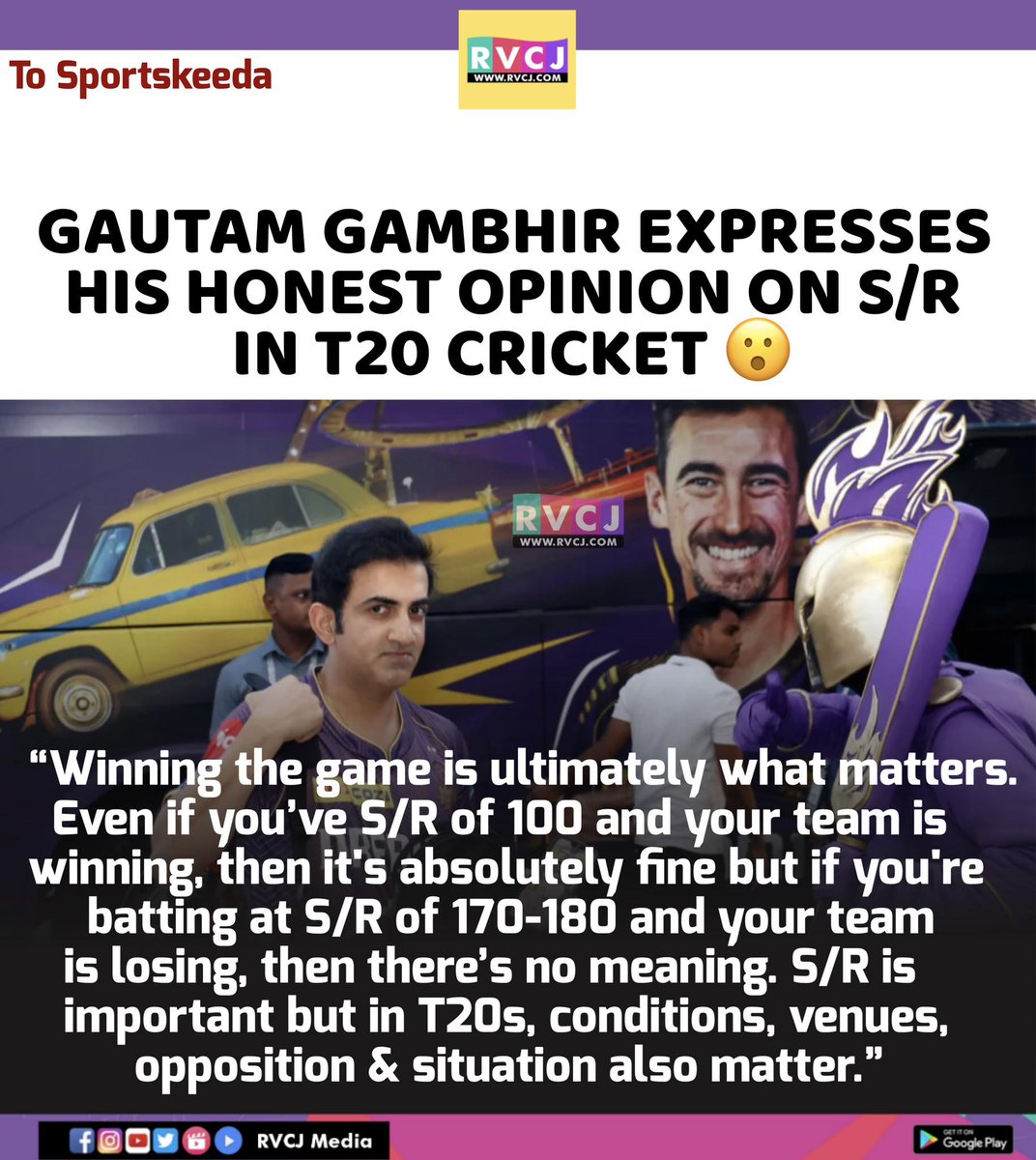 Gautam Gambhir speaks on S/R in T20 Cricket