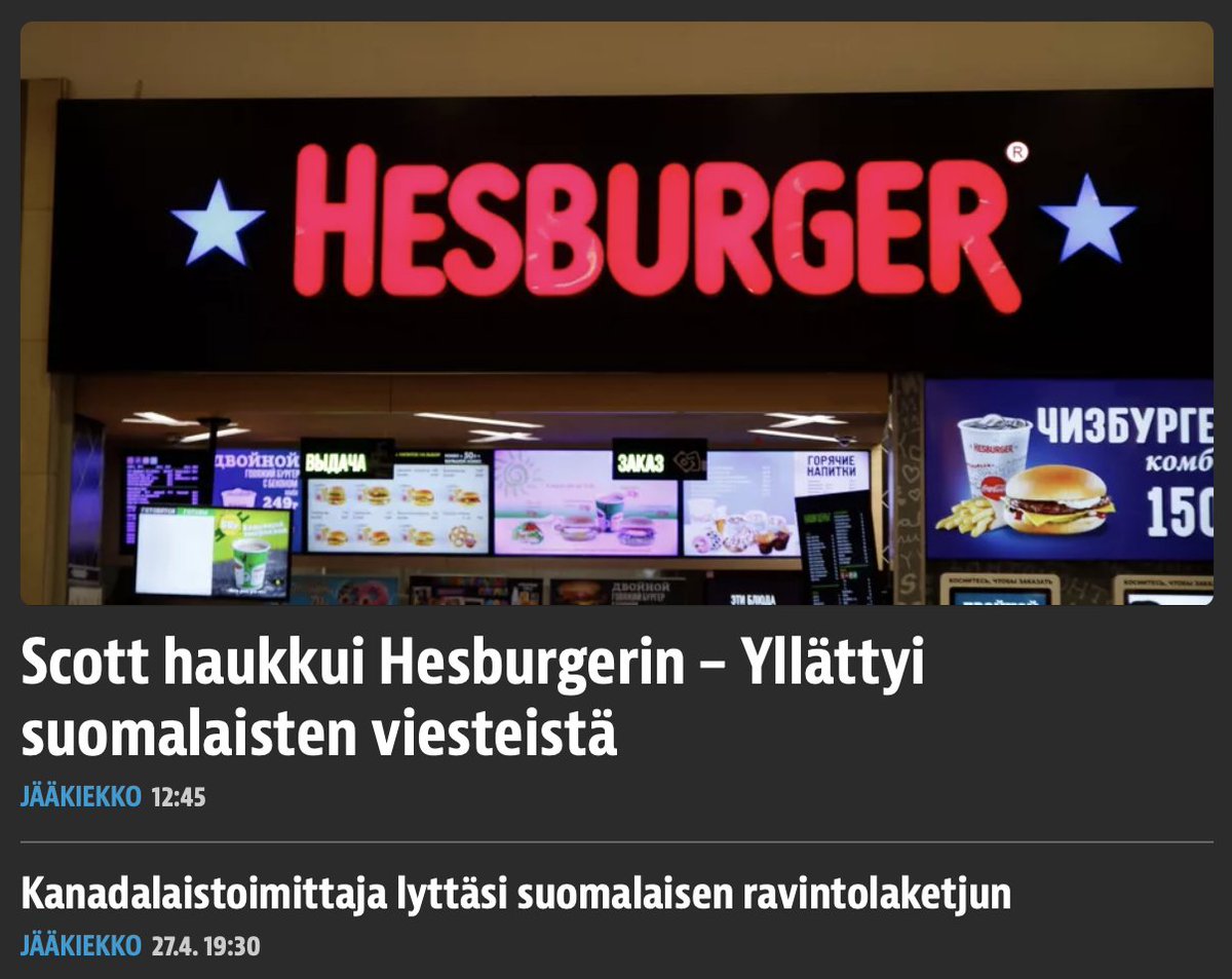 Iltapaskalla Hesburgerin kuvituskuva Venäjältä!? #Hezburger
