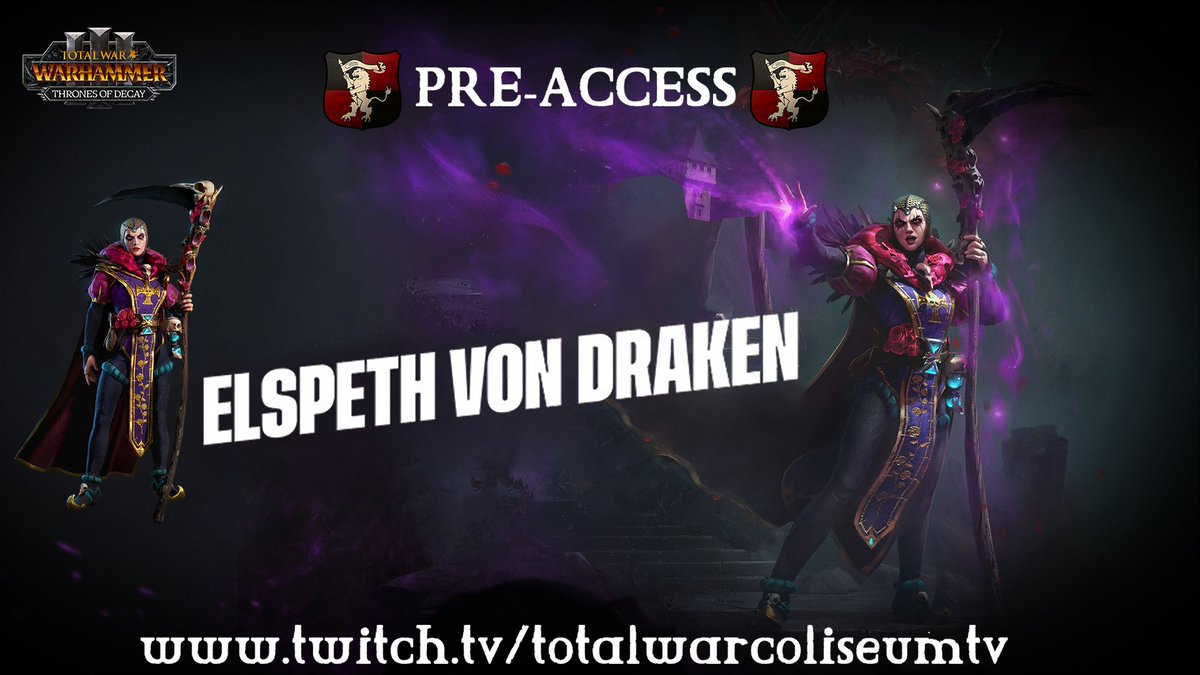 🚨Annonce🚨 À partir de 15h, rejoignez-nous sur Twitch TWC👉 bit.ly/3w1eb11pour une avant-première exclusive du nouveau DLC 'Thrones of Decay' avec la fabuleuse Elspeth von Draken !🐉 Préparez-vous pour une aventure épique . Ne manquez pas ça ! #TotalWar #ThronesOfDecay