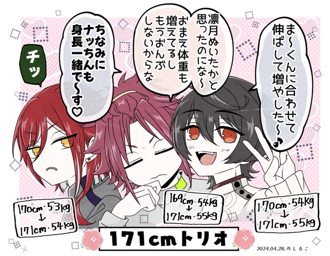 同級生身長171cmトリオ爆誕凛月くん&真緒くん&夏目くん 