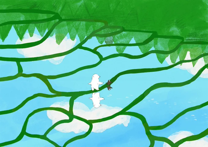 #ゴールデンウィークSNS展覧会2024 気持ちの良い空気と動物を描いています