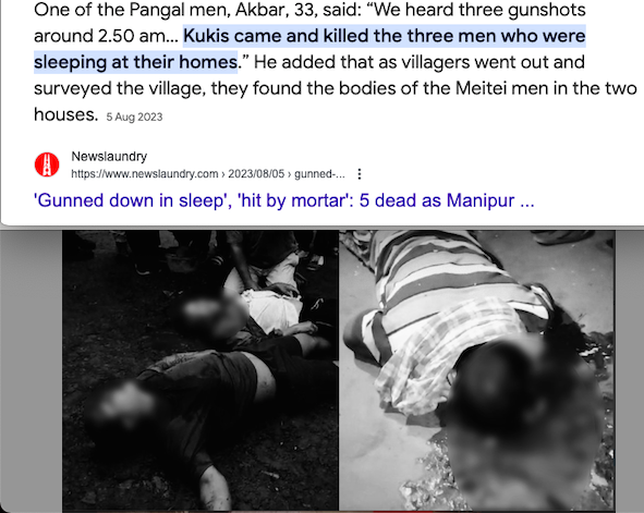 4/n
Ms. <a href="/AnganaCk/">Angana Chakrabarti</a>, Why label "Meitei Volunteers' as Meitei Militia while you tagged armed Kukis' as "Volunteers"? Why such a double standard <a href="/AnganaCk/">Angana Chakrabarti</a> 
(if you claimed you are a non-biased journalist) and <a href="/official_dgar/">The Assam Rifles</a> (if you claimed you are a neutral govt. body)? (image 1)

If