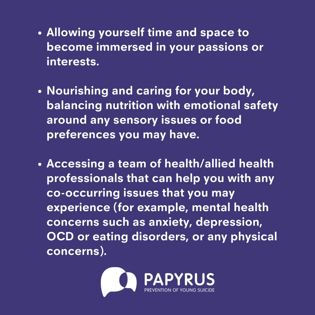 On #HOPELINE247, we are sometimes contacted by neurodivergent people who may feel misunderstood or judged. Here is some guidance on self-care and communicating your needs with others, so that they know what works best for you.💜 #SuicidePrevention #Neurodiversity #Support