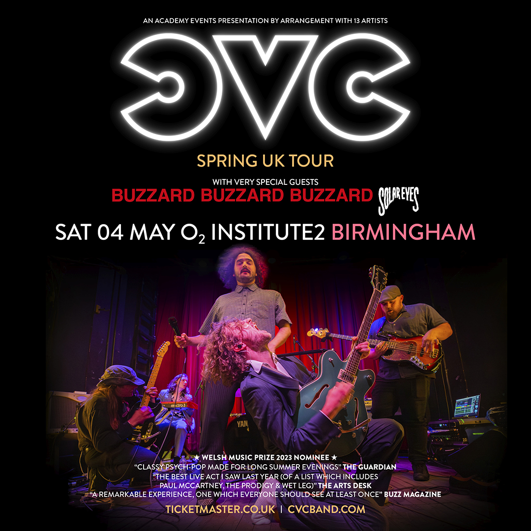 Cardiff psych rock six-piece @CVCband_, Church Village Collective in full, are named after their Welsh town they come from. ✌️ Plus very special guests @buzzardbuzzard and @solareyesmusic. Catch them at @O2InstituteBham on Sat 4 May. 🎟️ Find tickets 👉 amg-venues.com/igPq50QypZJ